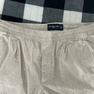 Abercrombie & Fitch Light Tan Linen Trousers
